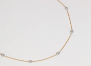 Two Tone Pave Diamond Necklace | 18K White and Yellow Gold