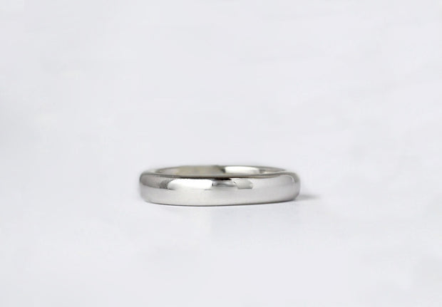 Men's Rounded White Gold Band