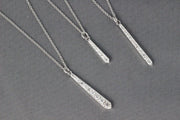 Diamond Tie Pendant Necklace | Small 18K White Gold