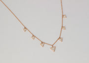 Diamond Triangles Necklace | 18K Rose Gold