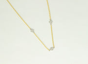 3 Diamond Motif Necklace | 18K Two Tone Gold