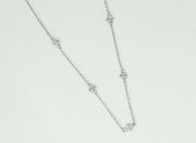 5 Diamond Motif Necklace | 18K White Gold