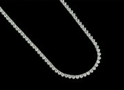 Diamond Tennis Necklace With Flower Clasp | 18K White Gold