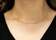 Diamond Dangling Necklace | 18K Rose Gold