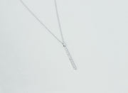 Diamond Tie Pendant Necklace| Large 18K White Gold