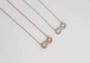 Infinity Diamond Pendant Necklace | 18K Rose Gold