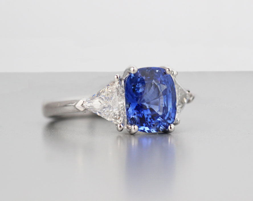 Trillion cut sapphire top
