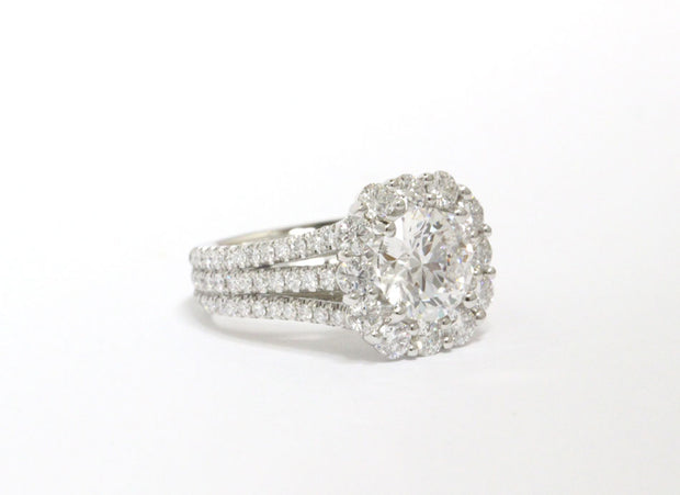 Larger Halo Brilliant with 3 Row Band