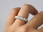 Eternity Band Set With Round Brilliant Cut Diamonds, 4.5 mm Wide