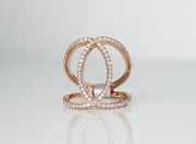 Interlocking Ovals Diamond Ring | 14K Rose Gold