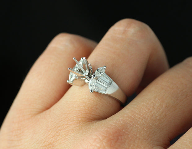 Marquis and Baguette Ring Setting